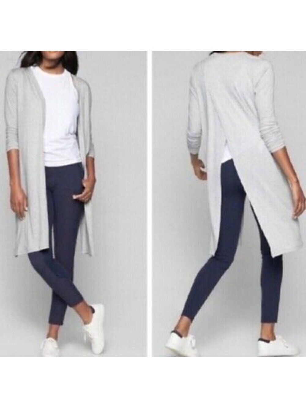 Athleta Gray Camino Sweater Wrap With Open Back Split Sz S